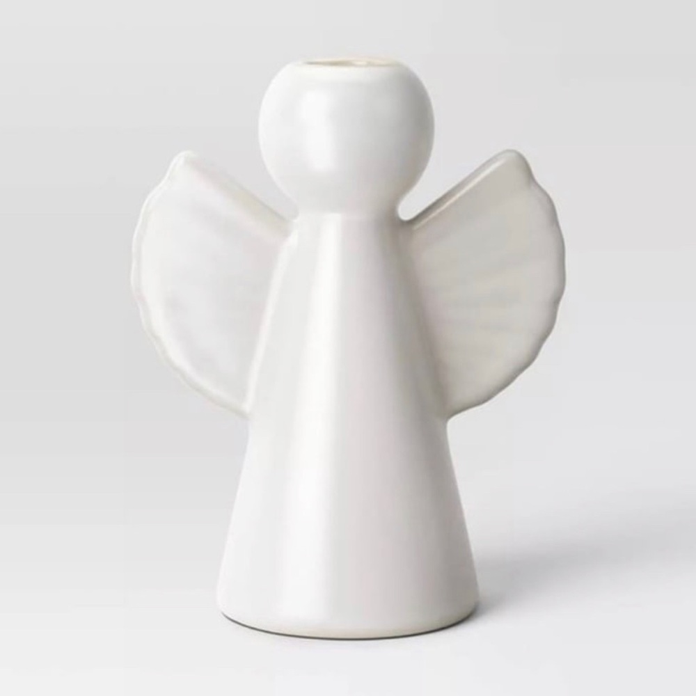 Christmas Small Angel Taper Candle Holder White - Threshold